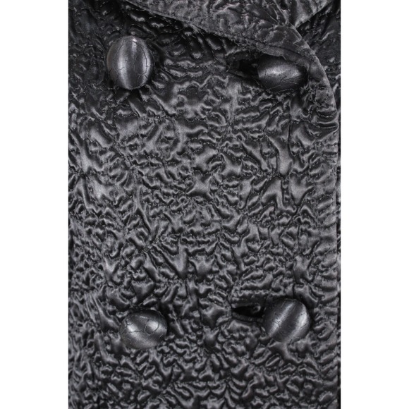 Bergdorf Goodman Main Street Fashion Coat Black Textured Satin Quilted vintage - Picture 8 of 16